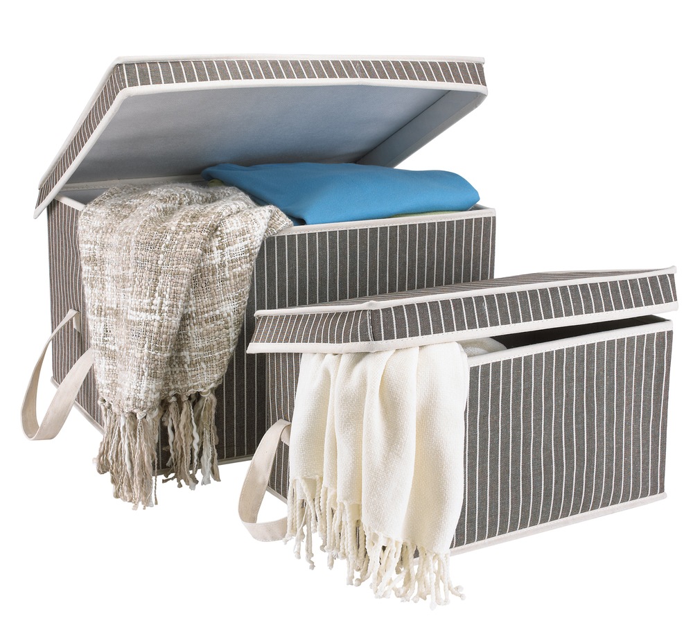 For Living 2 Pack Pinstripe Storage box Canadian Tire