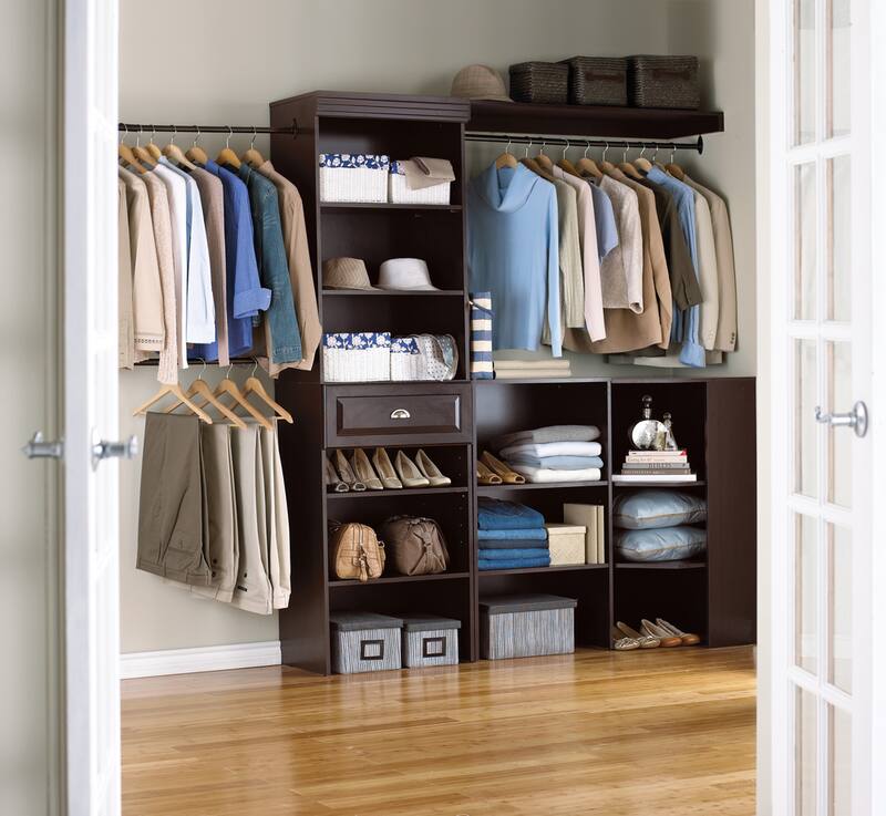 Sauder Hanover Jamocha Wood Wide Closet Starter Kit | Canadian Tire