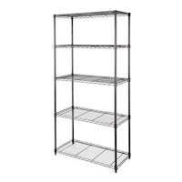 Type A Metal 5-Tier Adjustable Wire Shelving Storage Unit, Black