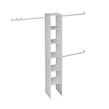 Range-placard extensible ClosetMaid avec 3 tringles, blanc, 12 po Front_Three_Fourths_Angled_Right