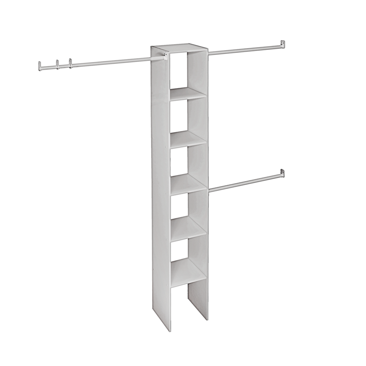 2 supports acier laqués blanc pour tringle de penderie 3 x 1,5 cm