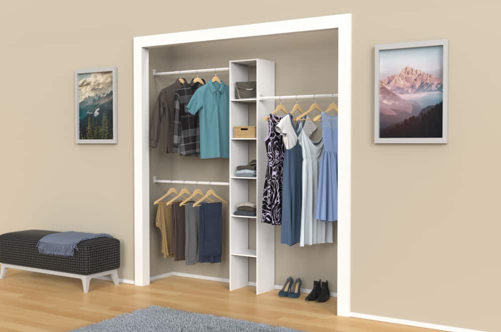 W Wall Mount Cherry ClosetMaid Walk-In Wood Closet System 48 in W 108 in 