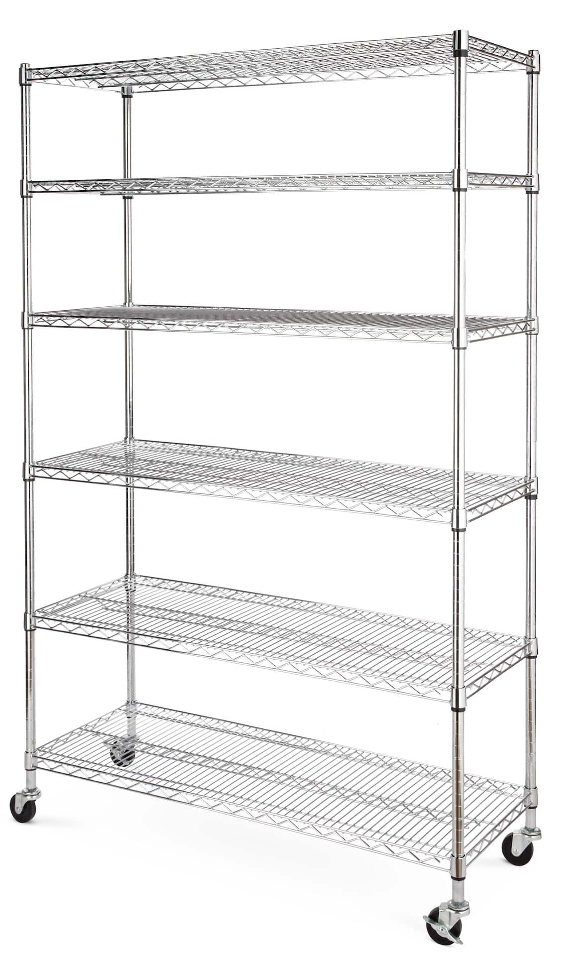Type A Metal 6-Tier Adjustable Wire Shelving Storage Unit with Wheels