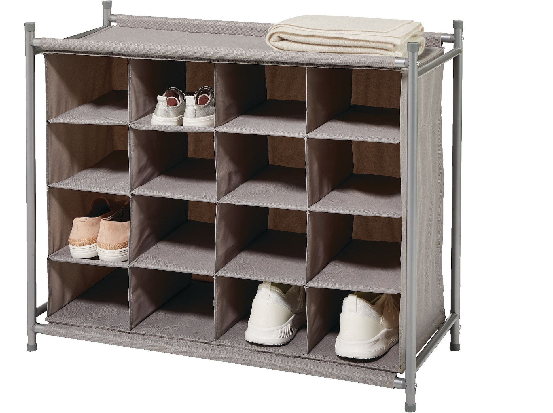 type A Stackable Ease 16-Compartment Shoe Organizer, Holds up to