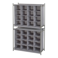 type A Stackable Ease 16-Compartment Shoe Organizer, Holds up to 16 Pairs of Shoes, Grey