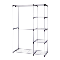 type A Prima Metal Freestanding Closet Organizer with 5 Wire Shelves & Rods