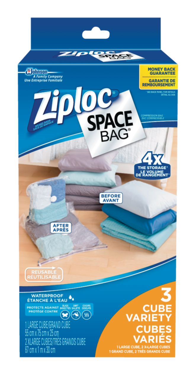 Ziploc Space Bag, Large Cube, 2 Count 