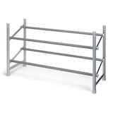 type A Radiant Expandable 2-Tier Shoe Rack, Holds up to 12 Pairs of Shoes, Grey Front_Angled_Left