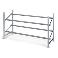 type A Radiant Expandable 2-Tier Shoe Rack, Holds up to 12 Pairs of Shoes, Grey Front_Angled_Left