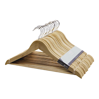 Type A Natural Wood Hangers, 18-pk Front_Angled_Left