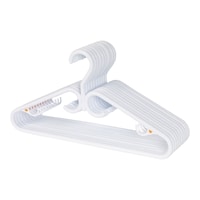 Type A Plastic Hangers, Heavy-Duty, White 12-pk Front_Three_Fourths_Angled_Left