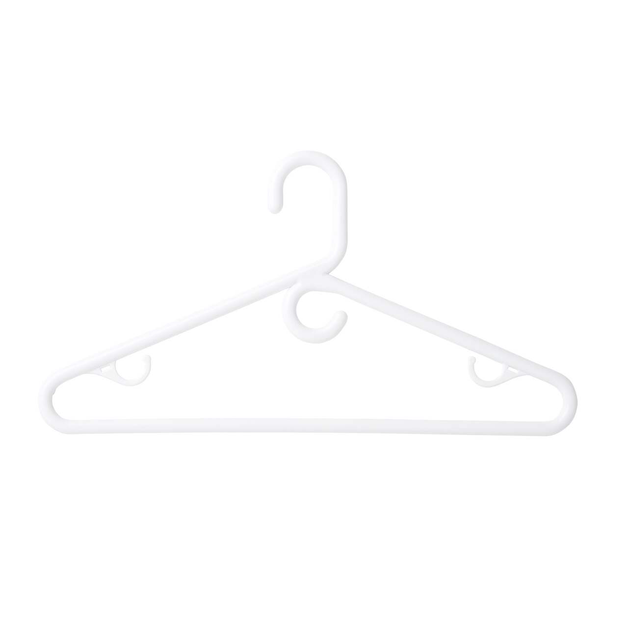 type A Heavy-Duty Plastic Hangers, 12-pk, White