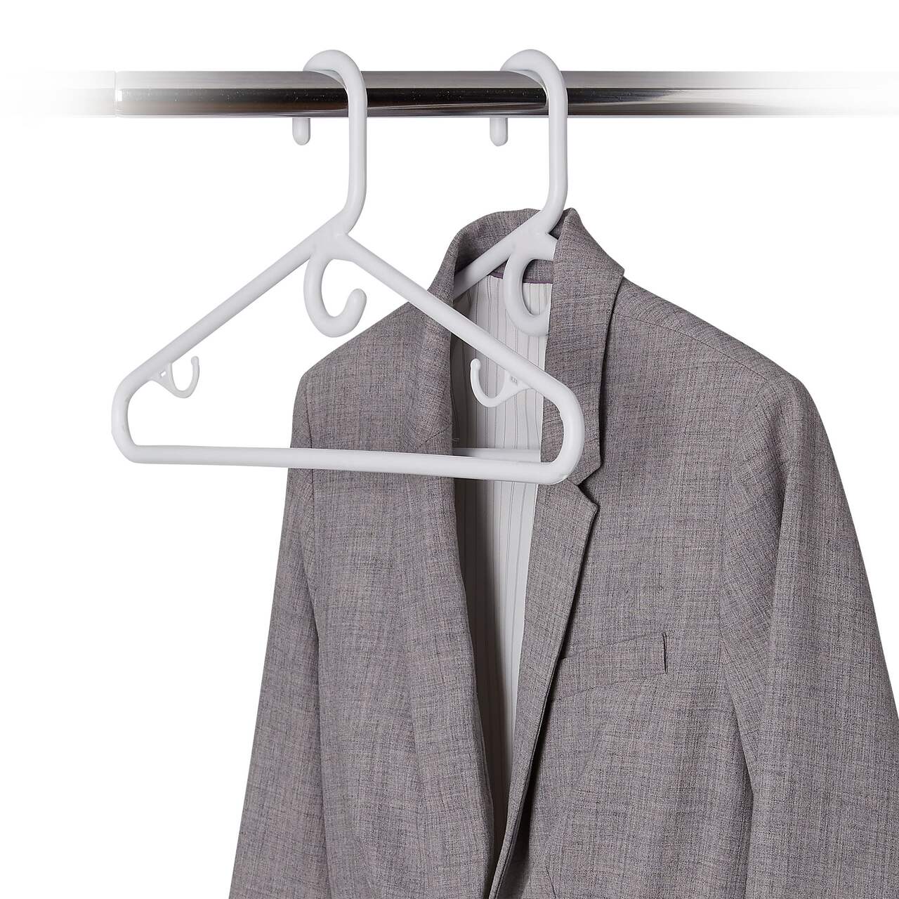 Nvzi Pack of 10 Coat Hangers, Heavy-Duty Plastic Hangers with Non