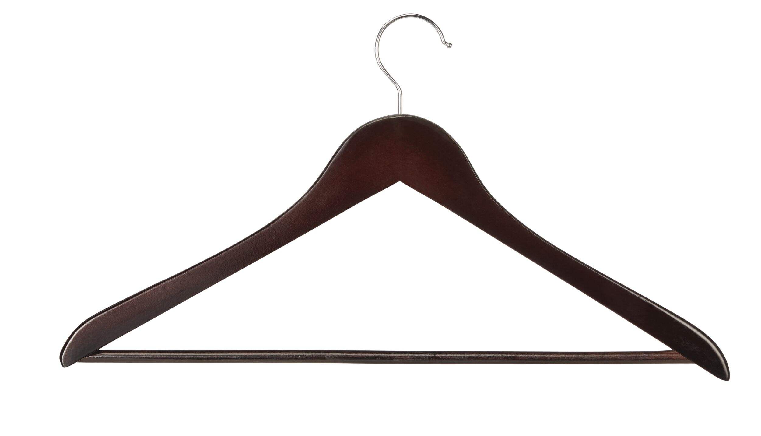 Type A Walnut Wood Hangers, 18-pk Front_Elevated