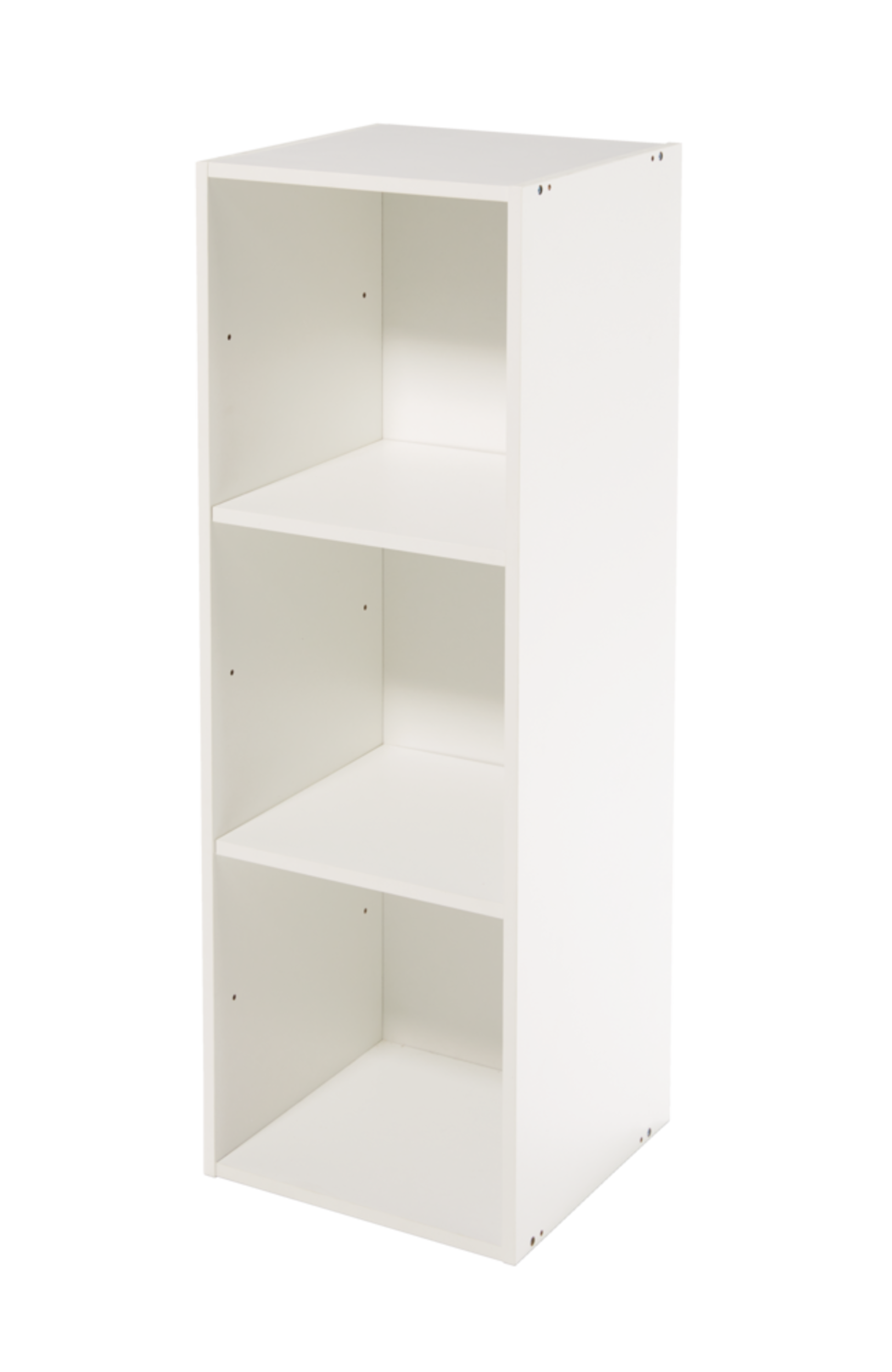 Range-tout modulaire à 3 tablettes Type A Stack, blanc Front_Angled_Left