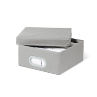 type A Ease Fabric Cube Storage Bin, Lightweight, Grey, Small Composite_or_Mixed
