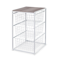 type A Linear Stackable 3-Drawer Storage Unit, White