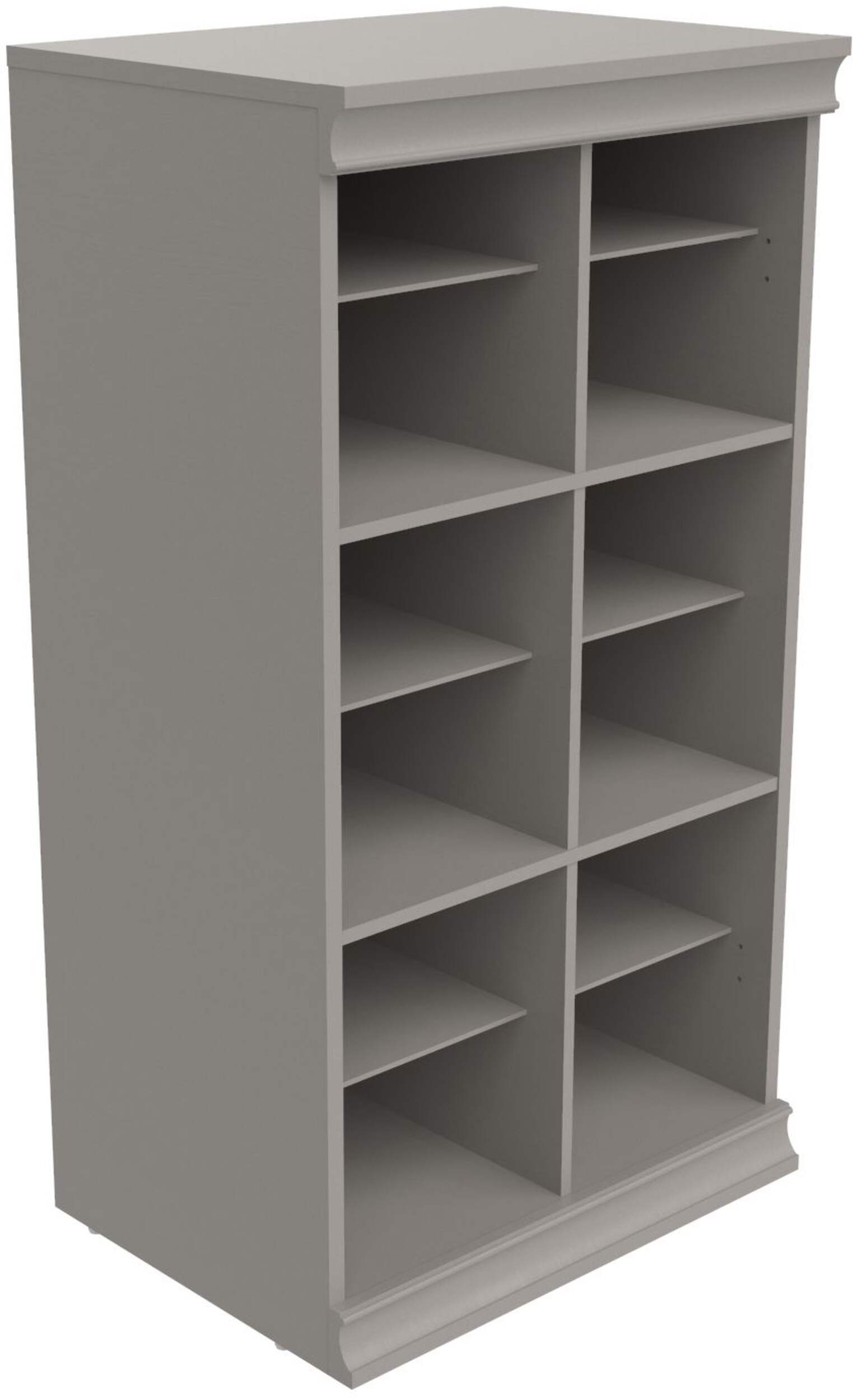 ClosetMaid Modular Adjustable Divided Storage Shelves/Unit, Taupe Front_Angled_Right
