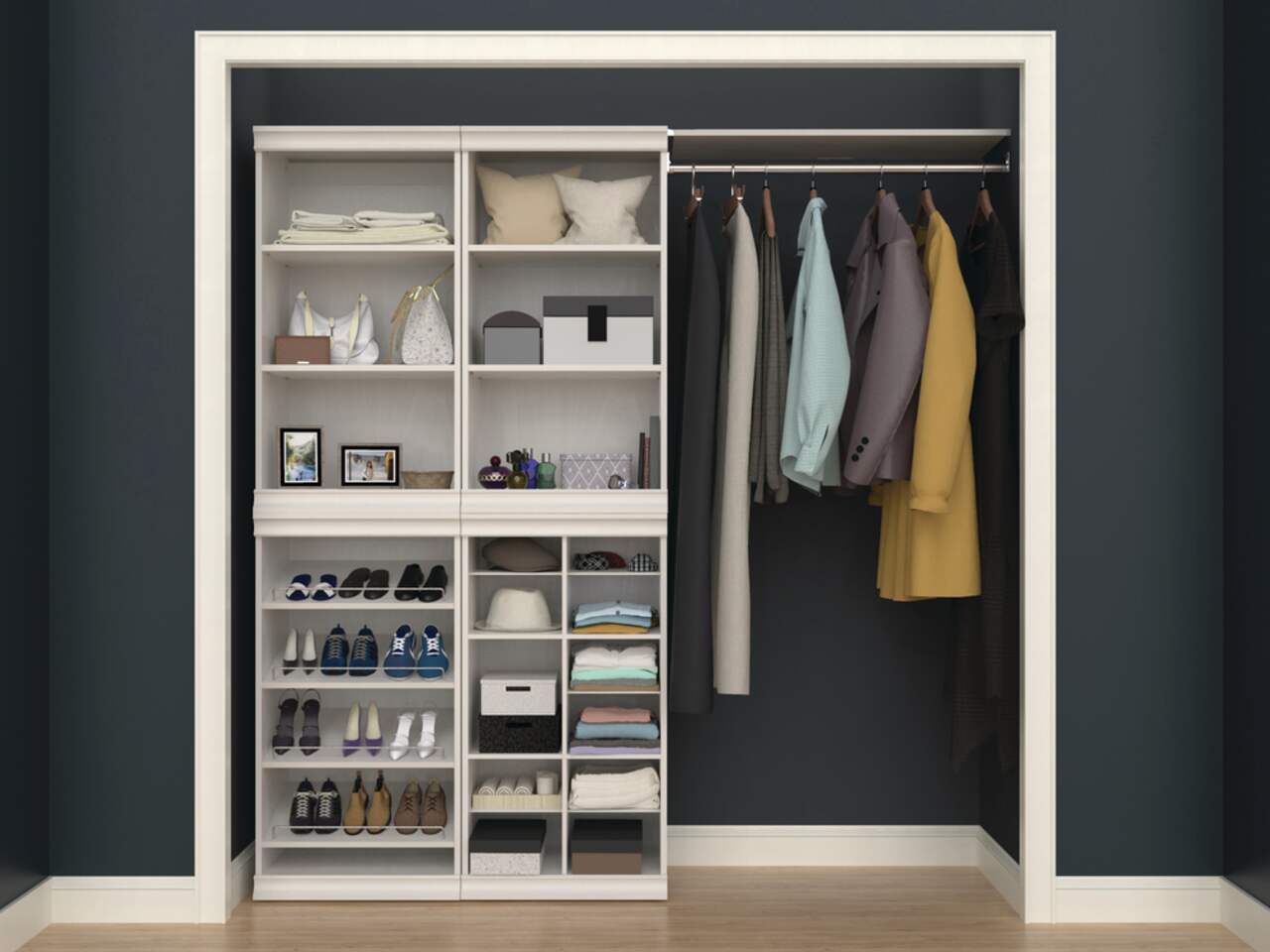 ClosetMaid Modular Shelf & Hang Rod Kit, White