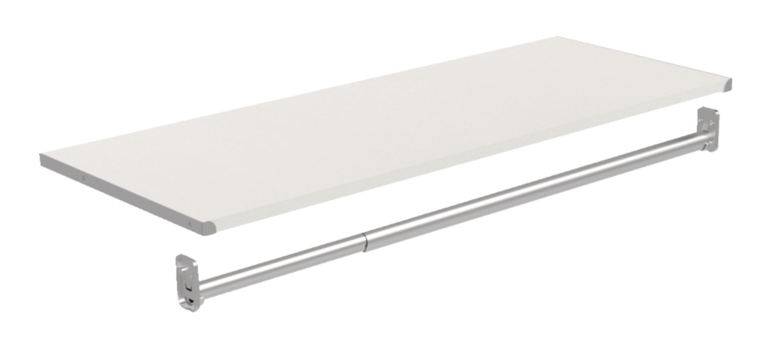 ClosetMaid Modular Shelf & Hang Rod Kit, White Front_Three_Fourths_Angled_Right