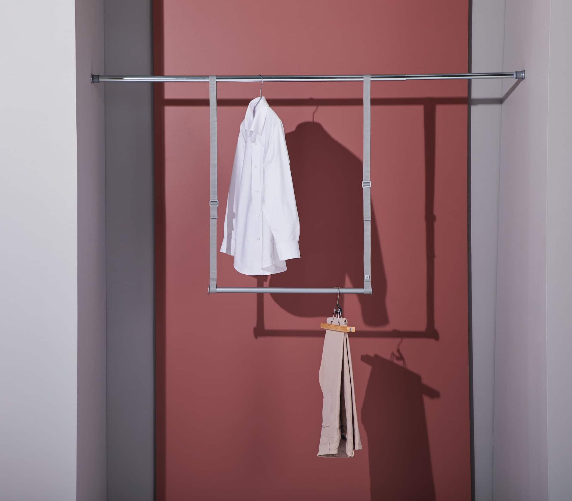 type A Ease Adjustable Hanging Closet Rod Grey Canadian Tire