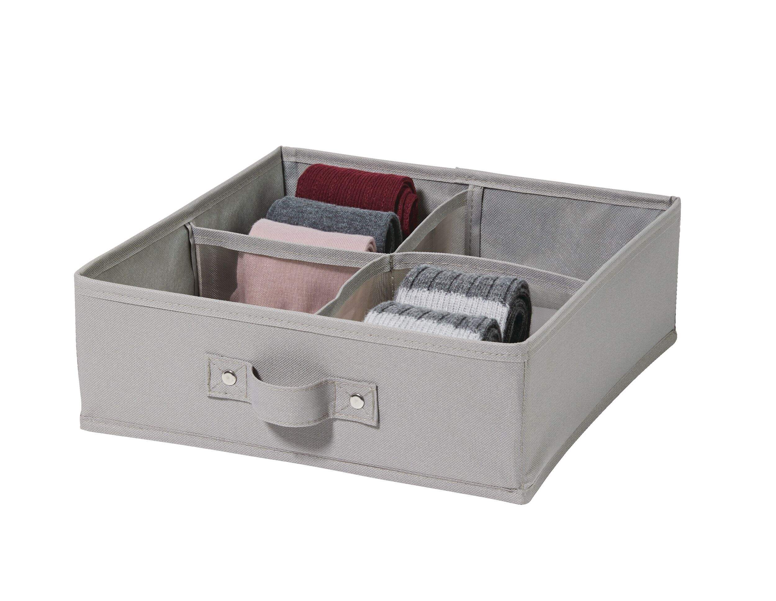 type A Ease 4-Slot Drawer Organizer, 11.6-in x 11.6-in x 4-in Front_Angled_Left