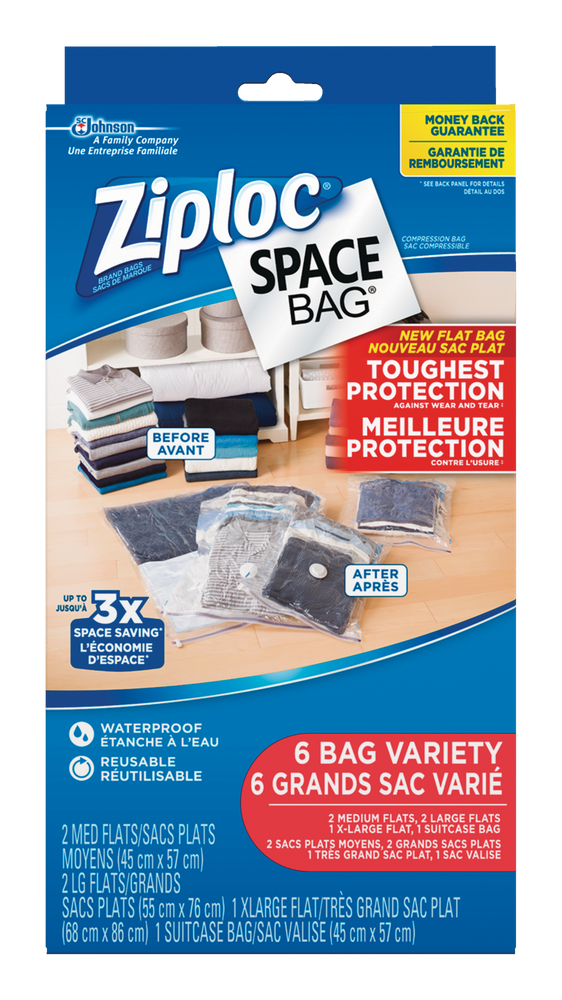 Ziploc Space Bag Reusable Combo Storage Bags, 6pk Canadian Tire