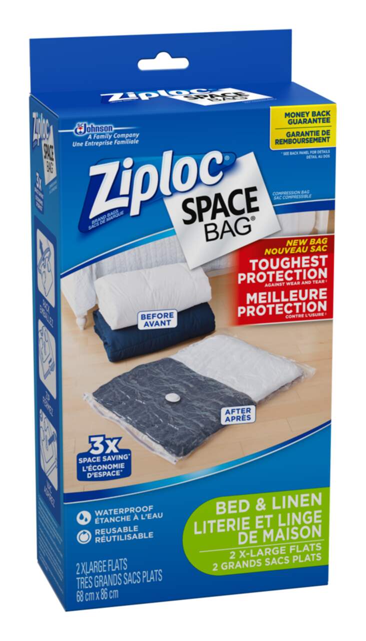 Ziploc Space Bag 3X the Storage Vacuum Seal Bags, 3 Bag Combo - 1 Jumbo 2 XL