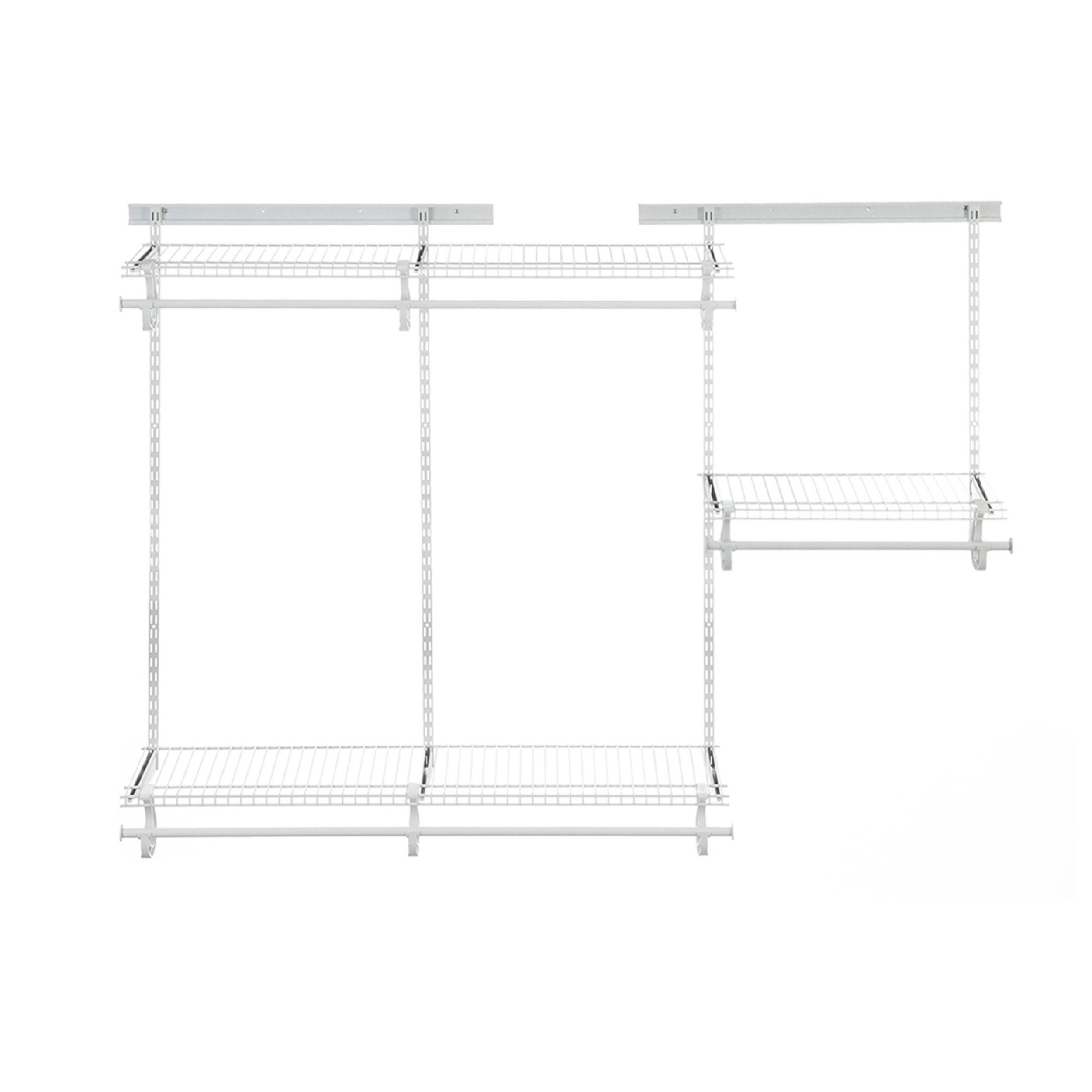 ClosetMaid Wire Shelf Track Closet Organizer Kit, White, 4 x 6-ft Front_Flat