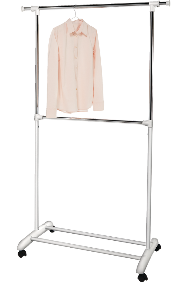 type A Prime 2 Tier Adjustable Double Rail Freestanding Clothing Rack
