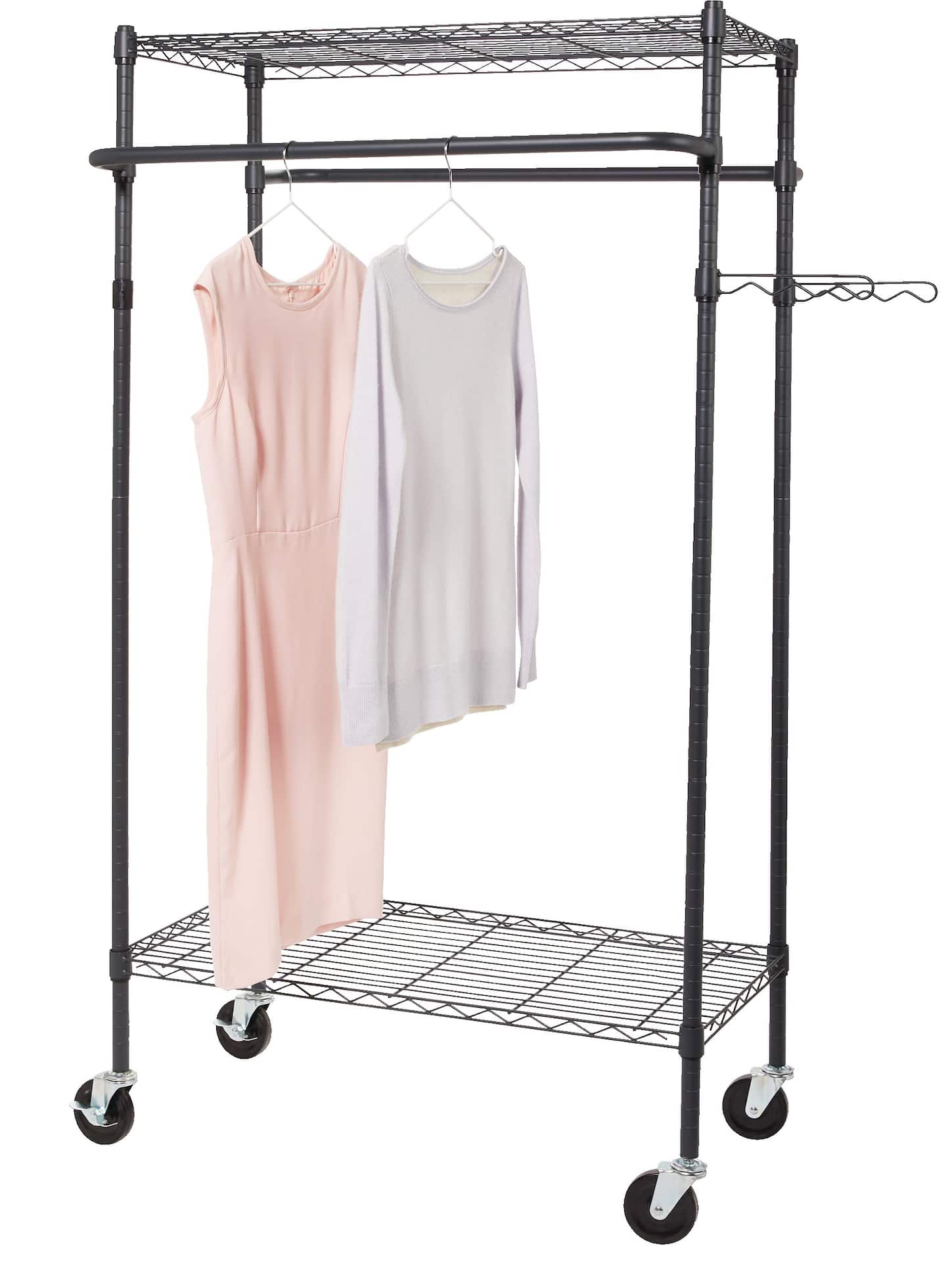 type A Perspective Heavy Duty Portable Freestanding Clothing Rack with 2 Closet Rods Canadian Tire