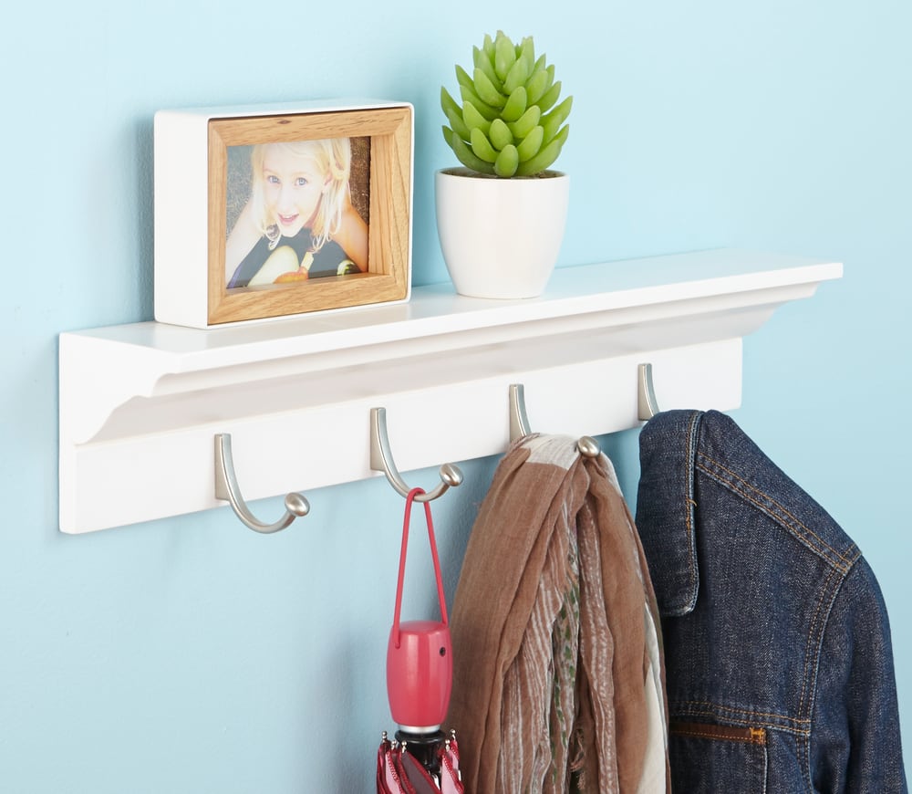 CANVAS Lakeside Wall Ledge with Hooks, White, 24-in | Canadian Tire