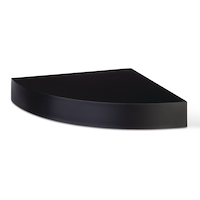 Type A Manhattan Corner Wall Shelf, Black, 12-in x 12-in Front_Three_Fourths_Angled_Left