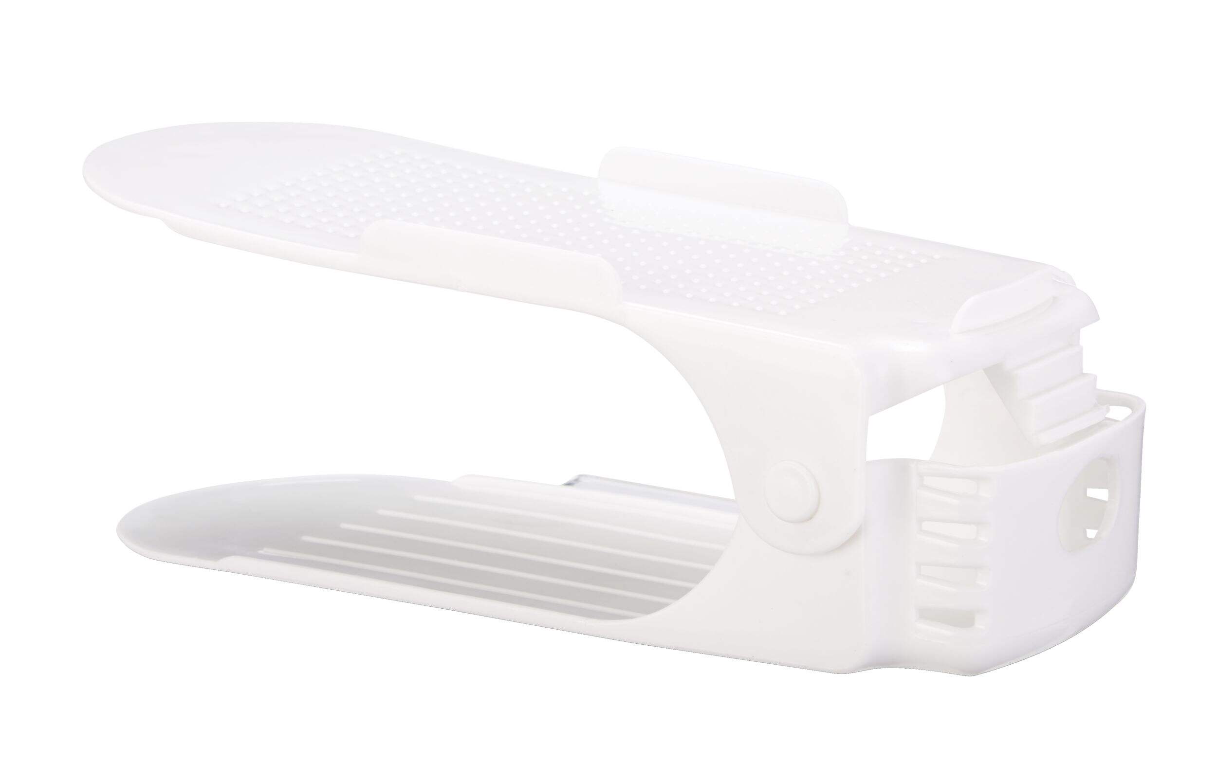 type A Prima Plastic Stacking Shoe Organizer, 2-pk, White Front_Angled_Right