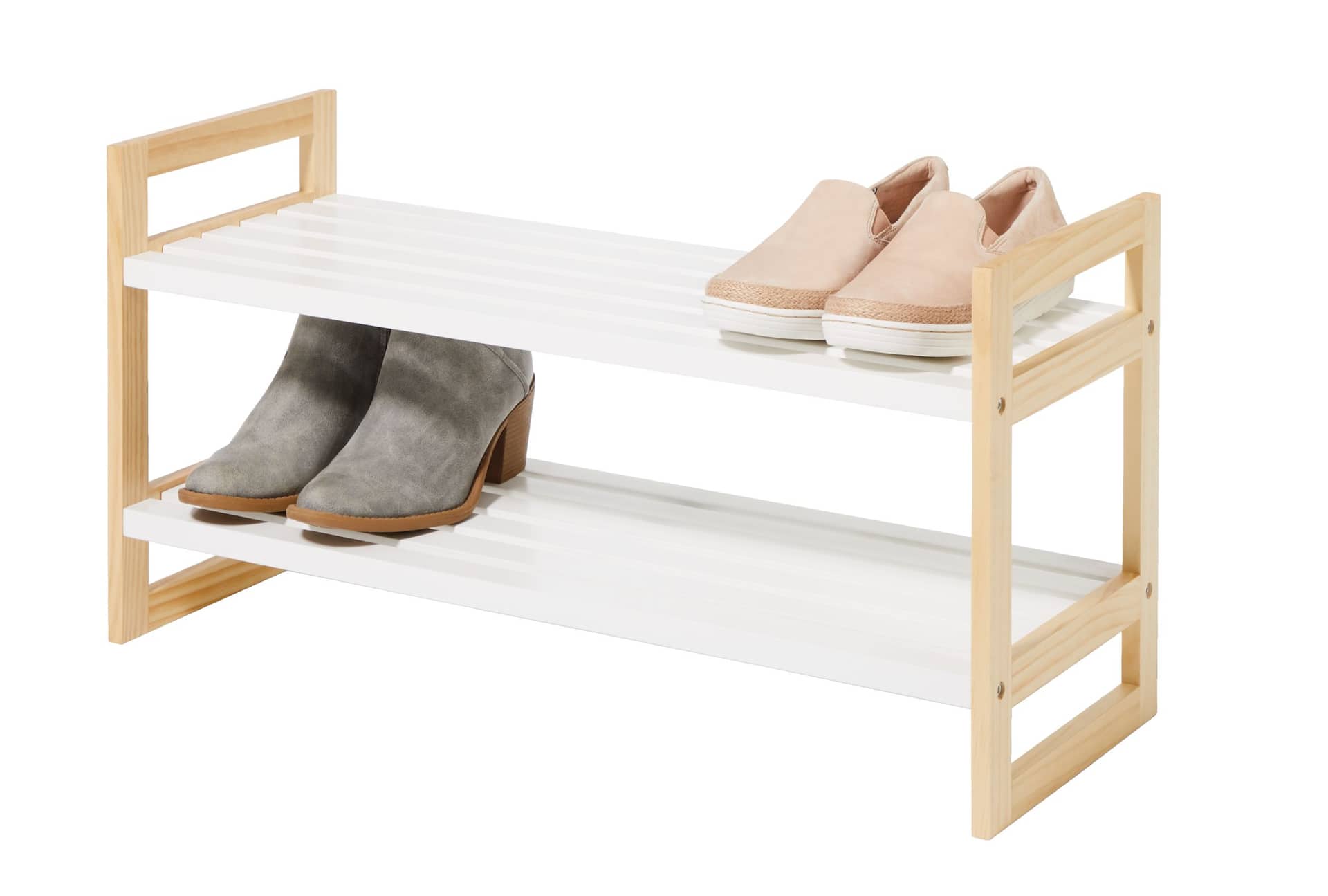 type A Wood Engrained 2 Tier Shoe Rack Holds up to 6 Pairs of Shoes Canadian Tire