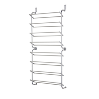 type A Radiant Over-the-Door Metal Shoe Rack, Silver, 22-in x 7-in x 50.8-in Front_Angled_Left