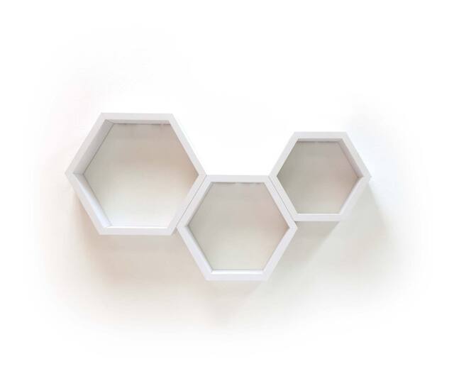 CANVAS MDF Floating Hexagonal Wall Shelves, 3pc Canadian Tire