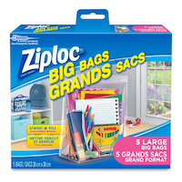 Ziploc Big Bags Large Storage Bags, 5-pk Front_Elevated