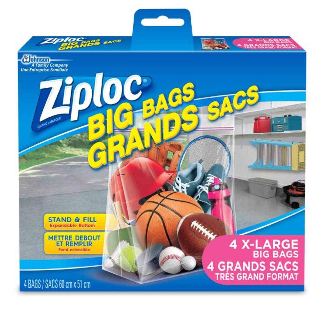 Ziploc Big Bags Extra-Large Storage Bags, 4-pk