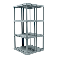 type A Prima Light-Duty 4-Tier Connecting Shelving Storage Unit, Holds up to 220-lb Front_Three_Fourths_Angled_Left