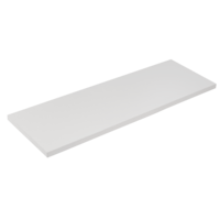 type A Wooden Floating Wall Shelf Board, White, 12 x 47-in Front_Three_Fourths_Angled_Right