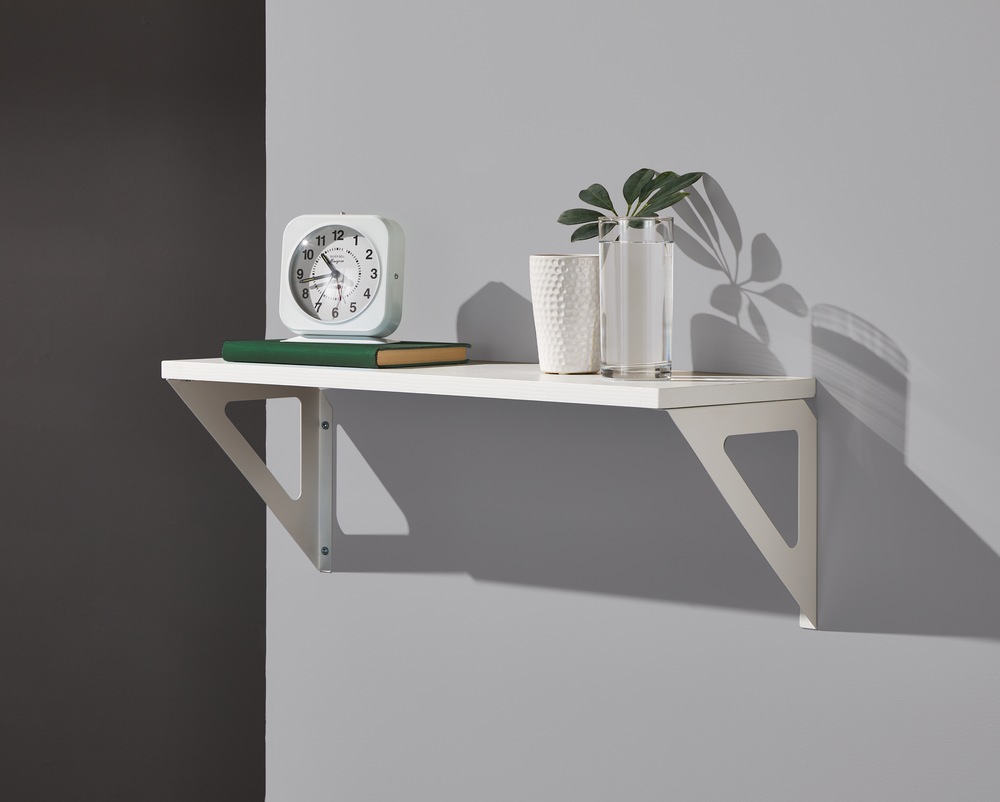 type A Align Floating Dual Bracket Shelf Kit, White, 8 x 24in