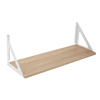 type A Align Floating Dual Bracket Shelf Kit, Oak, 8 x 24-in Front_Three_Fourths_Angled_Right
