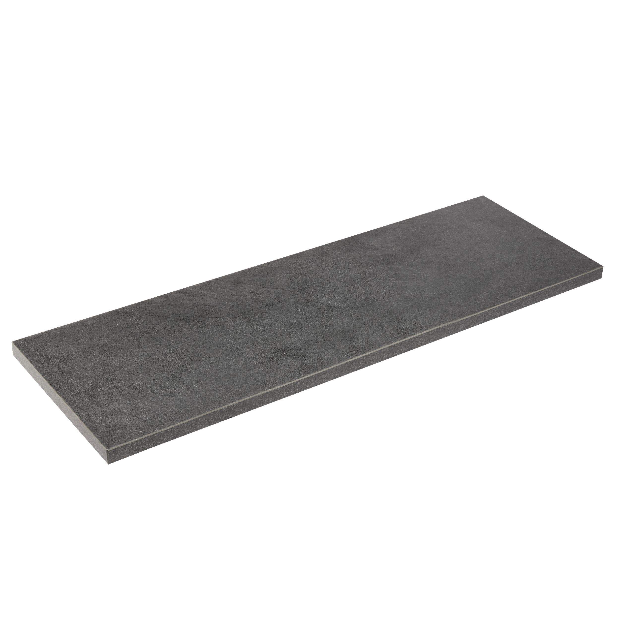 type A Floating Wall Shelf Board, Black Slate, 8 x 24-in Front_Three_Fourths_Angled_Right