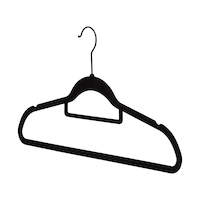 Type A Space-Saving Velvet Suit Swivel Hanger with Black Hook & Pant Bar, 10-pk Front_Three_Fourths_Angled_Left