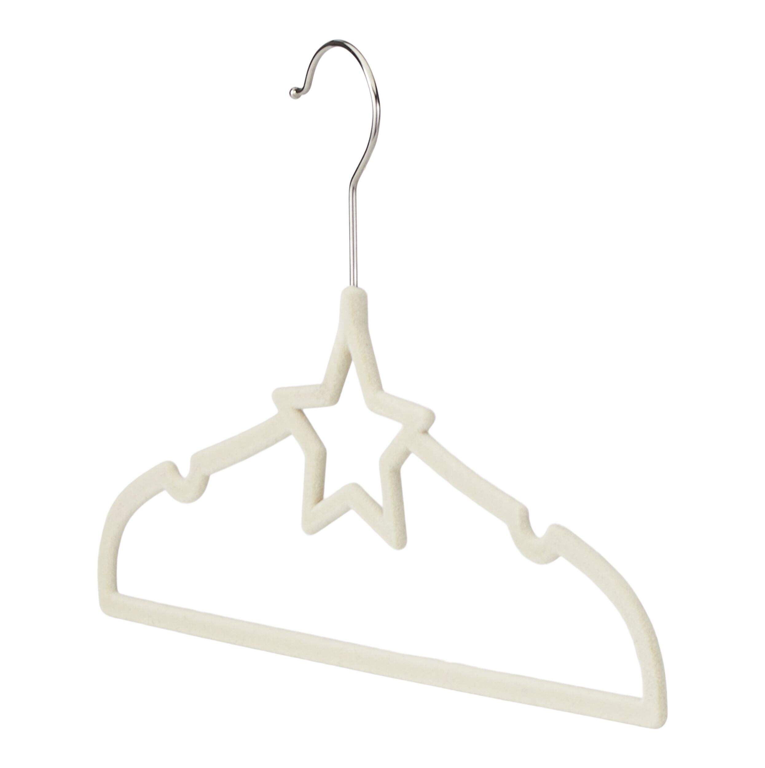 Type A Kids' Non-Slip Slim Swivel Hanger with Star, Drizzle, 10-pk Front_Three_Fourths_Angled_Left