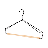 Type A Metal Wire Hanger with Wooden Bar, 3-pk Front_Three_Fourths_Angled_Left