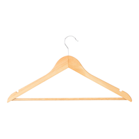 Type A Natural Slim Anti-Slip Wood Hangers with Pants Bar, Assorted Colours, 40-pk Front_Flat