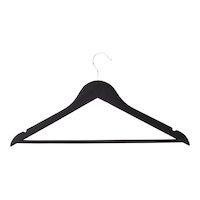 Type A Natural Slim Anti-Slip Wood Hangers with Pants Bar, Assorted Colours, 40-pk