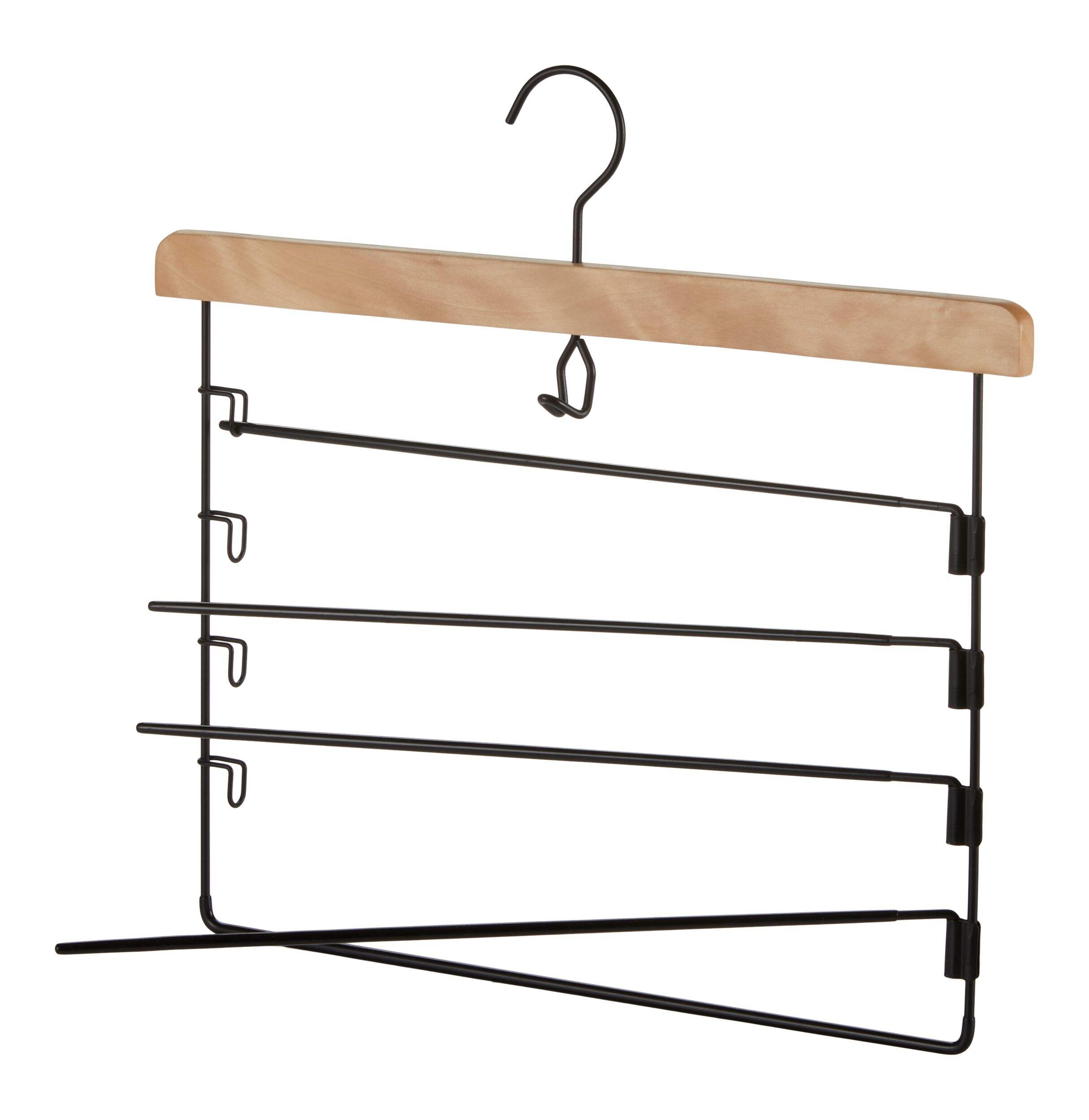 Type A 5-Tier Non-Slip Rubberized Pant Hanger Front_Three_Fourths_Angled_Left